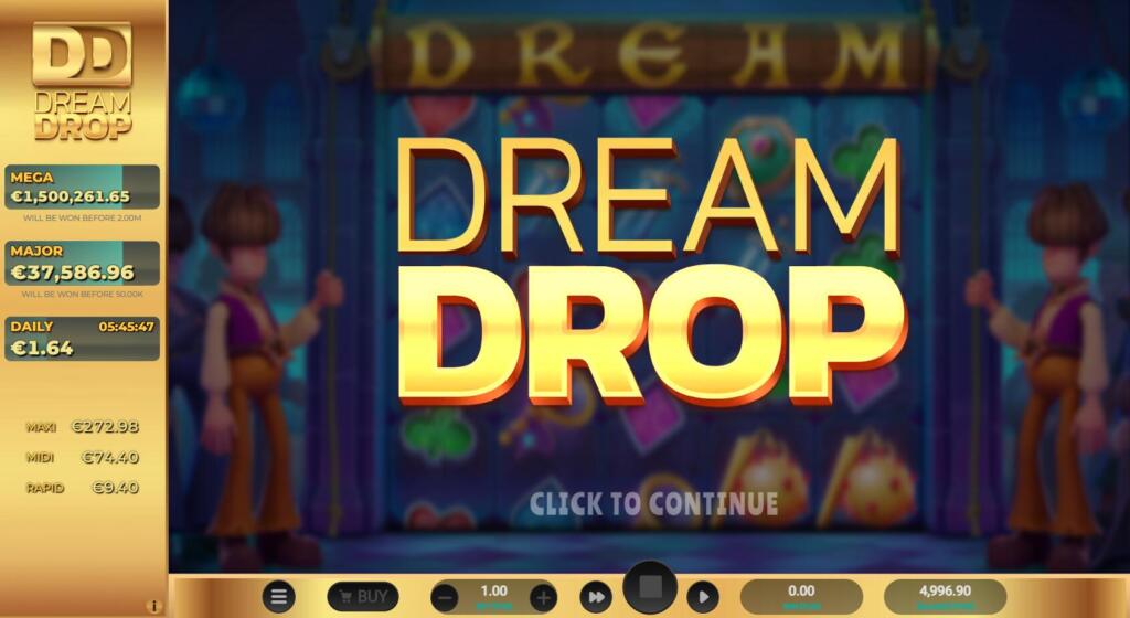 The Dream Drop Jackpot is triggered when the word 'dream' lands above the reel set