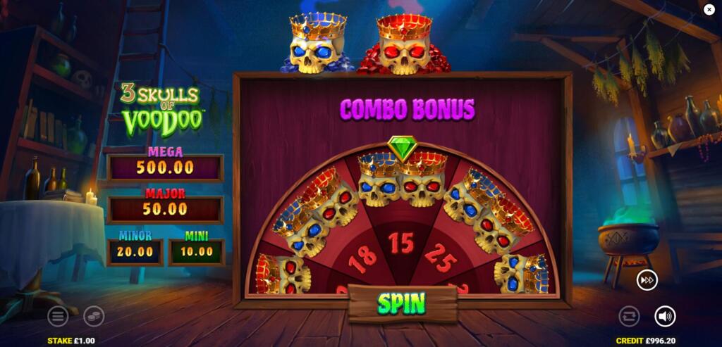 Triggering a Combo Bonus Will Trigger a Bonus Wheel to Determine Spins