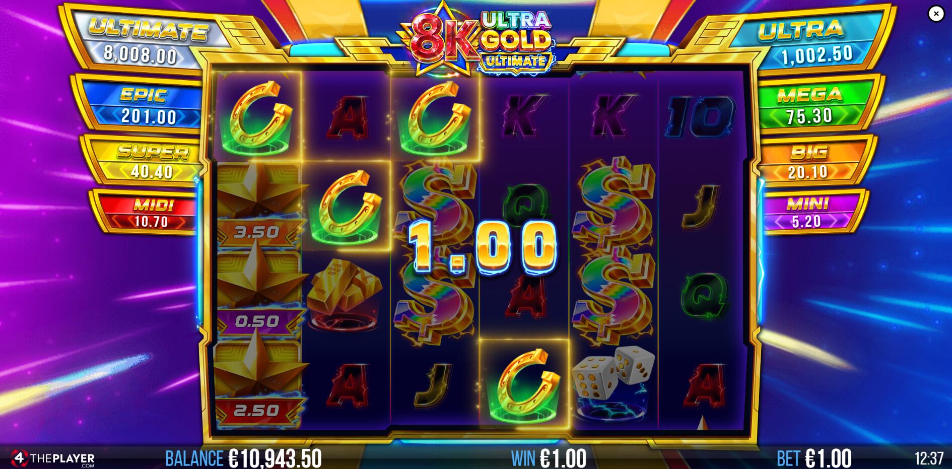 Winning combinations occur when 2+ matching symbols land across reels 1-6 during a spin