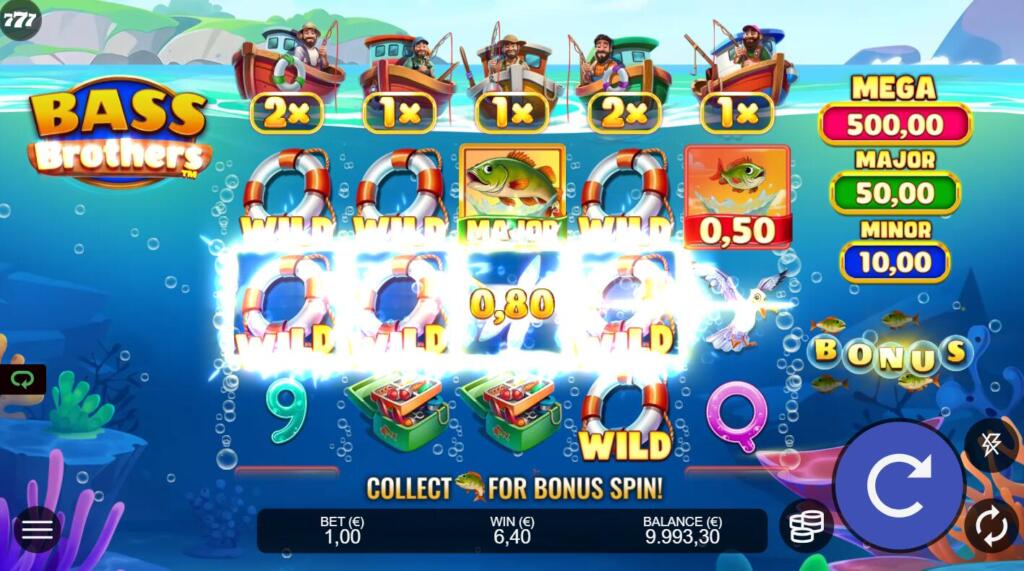Wins of 3+ matching symbols (including wilds) trigger wins between 0.1x and 10x your bet
