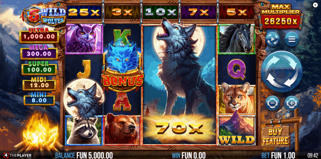 5 Wild Wolves Base Game
