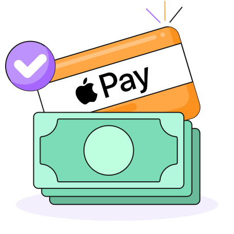 Green, Orange, Purple and White Apple Pay Card Icon