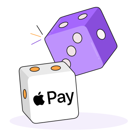 Purple, White, Orange and Lilac Apple Pay Dice Icon