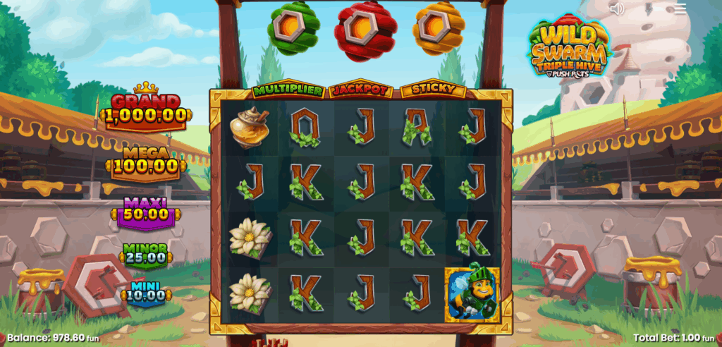 Bee Icons Will Fly Into Their Respective Hives For a Chance to Trigger its Feature