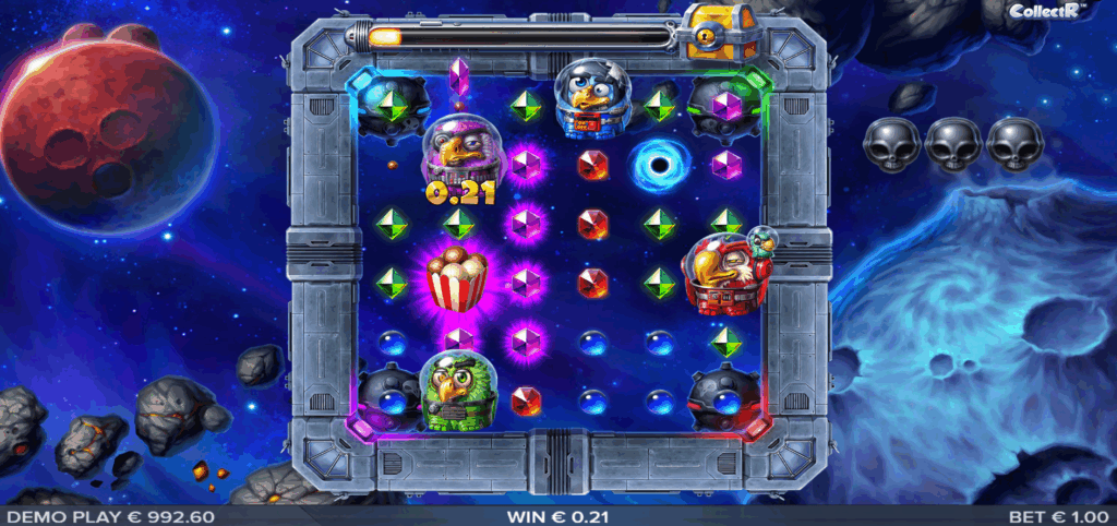 Bird Icons Collect Identical Gem Symbols on Adjacent Paths
