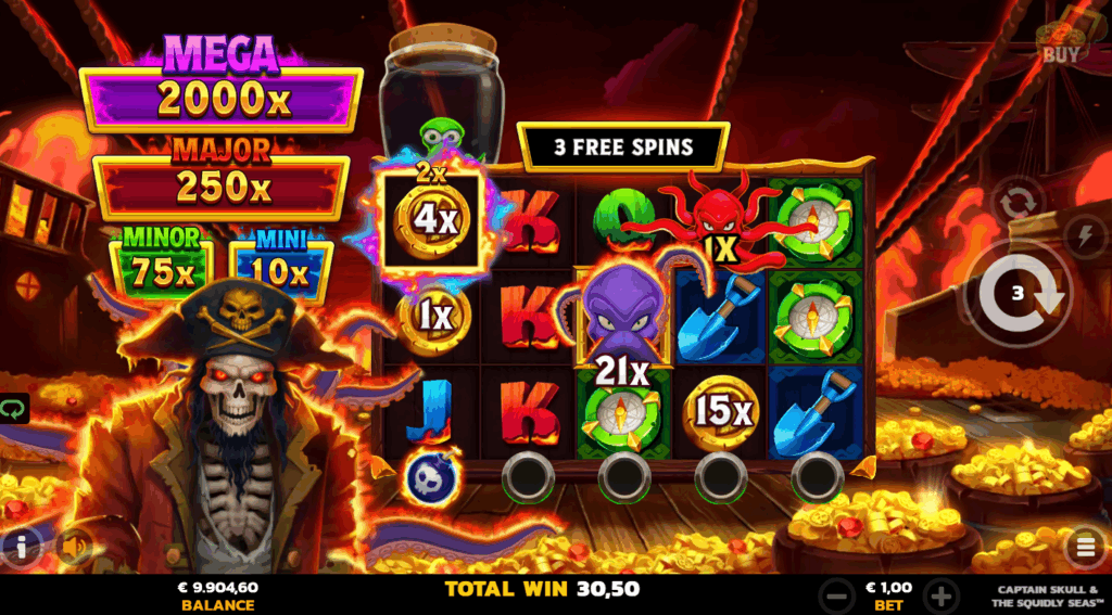 Captain Skull & the Squidly Seas SuctionCup Free Spins