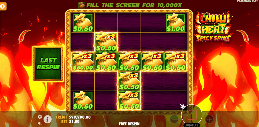 Chilli Heat Spicy Spins Respins Feature