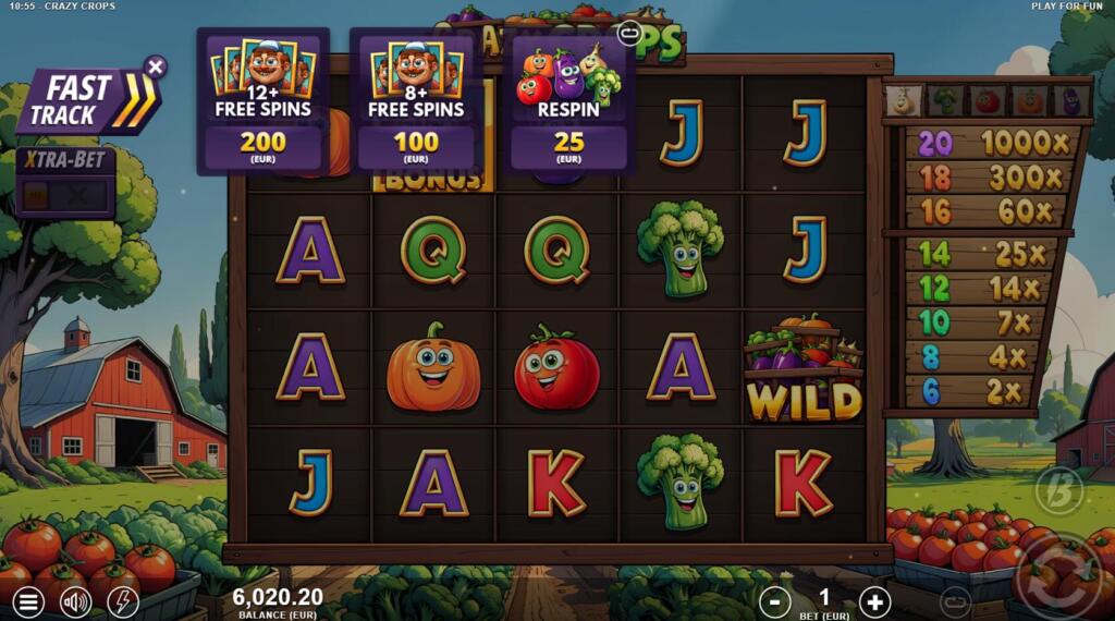 Crazy Crops Bonus Buy Options