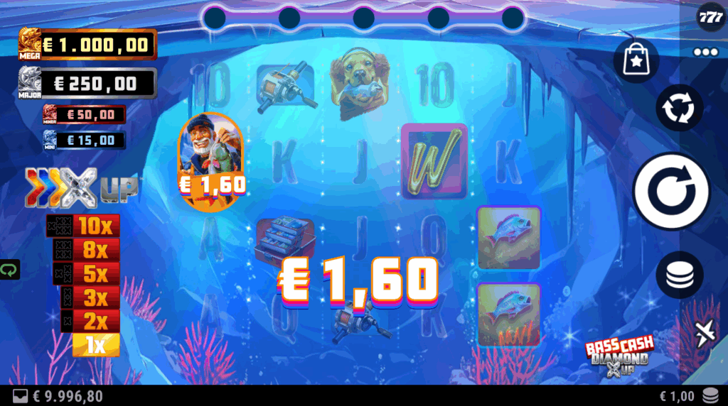 Fisherman Symbols Collect the Value of all Cash And Jackpot Prizes