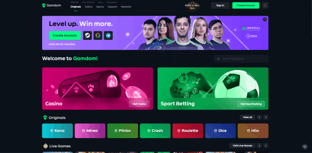 Gamdom Casino Home