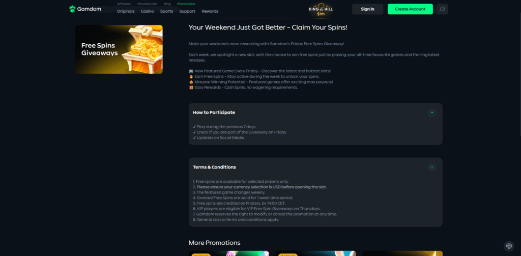 Gamdom Friday Free Spins
