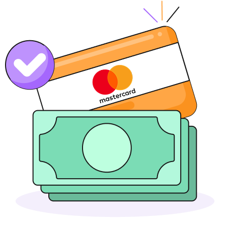 Green, Orange, Purple and White Mastercard Card Icon
