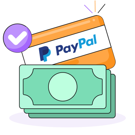 Green, Orange, Purple and White PayPal Card Icon