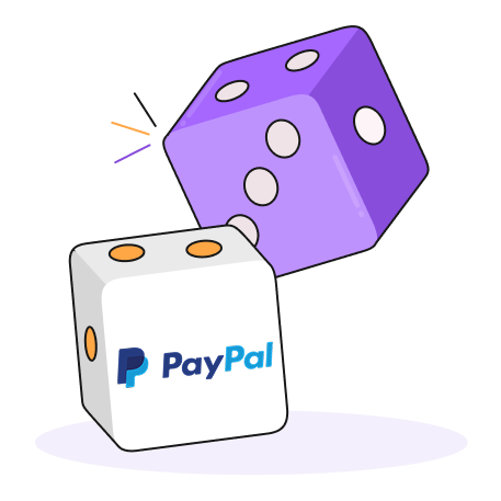 Purple, White, Orange and Lilac PayPal Dice Icon