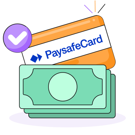 Green, Orange, Purple and White Paysafecard Card Icon