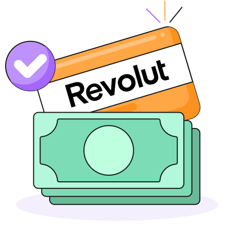 Green, Orange, Purple and White Revolut Card Icon