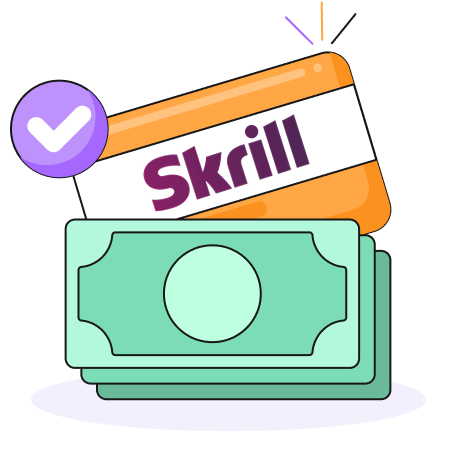 Green, Orange, Purple and White Skrill Card Icon