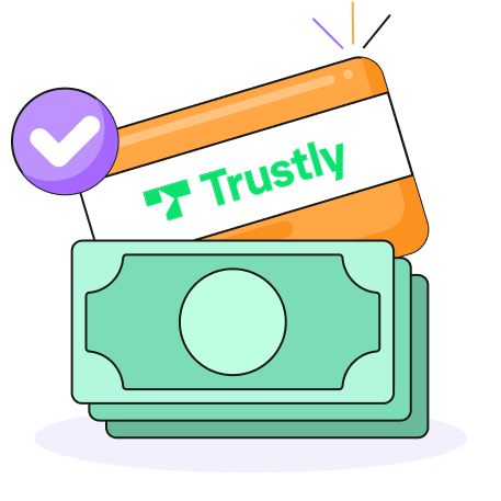 Green, Orange, Purple and White Trustly Card Icon