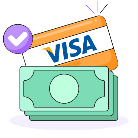 Green, Orange, Purple and White Visa Card Icon