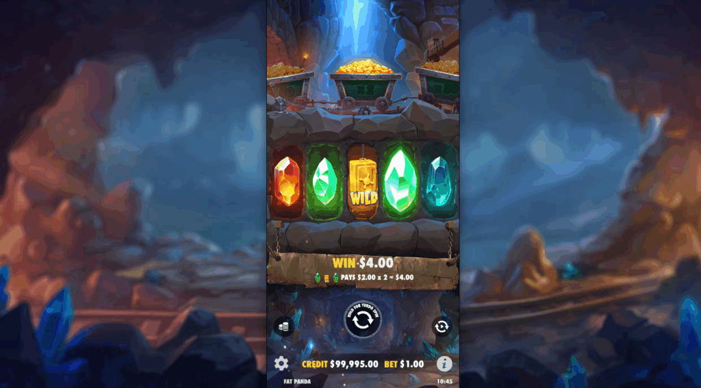 Winning Combinations Involving Wilds Will Trigger the Minecart Feature