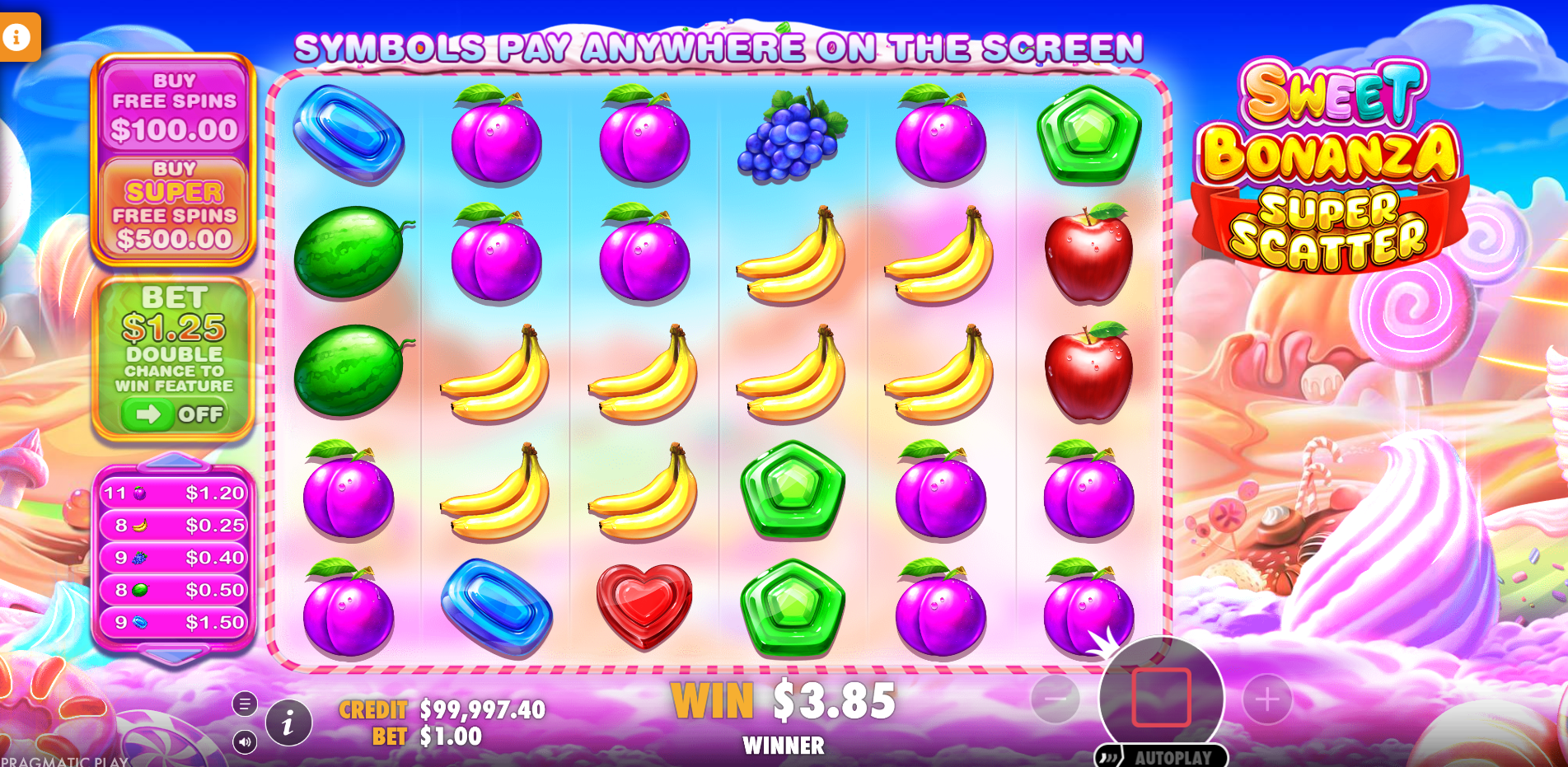 Winning Combinations of 8+ Symbols Trigger Anywhere on the Reels, Via the Pay Anywhere Mechanic