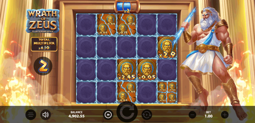 Wrath of Zeus Hold 'n' Win Feature