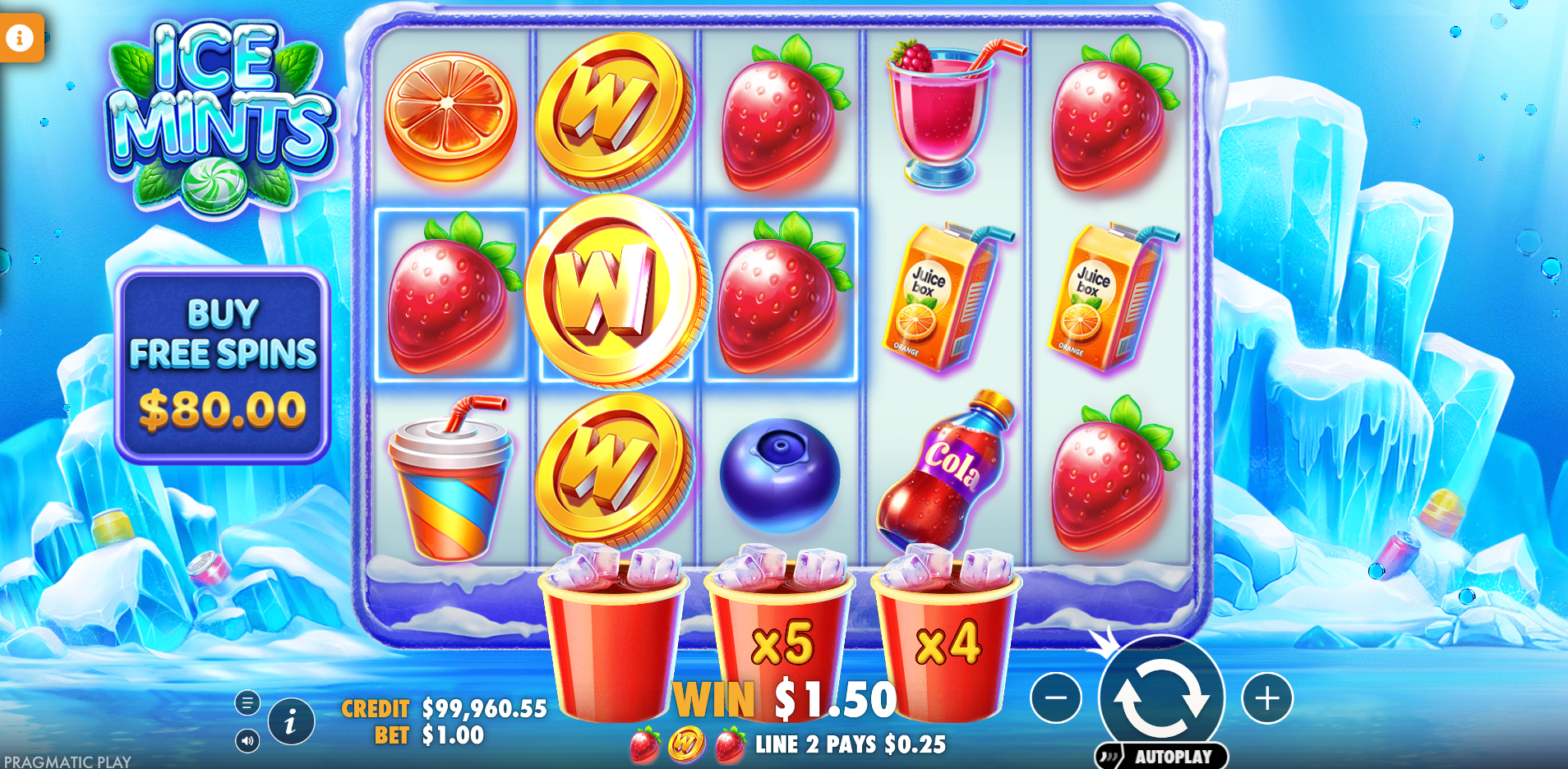 Mint Symbols Can Trigger the Cup Multipliers Below the ReelsMint Symbols Can Trigger the Cup Multipliers Below the Reels