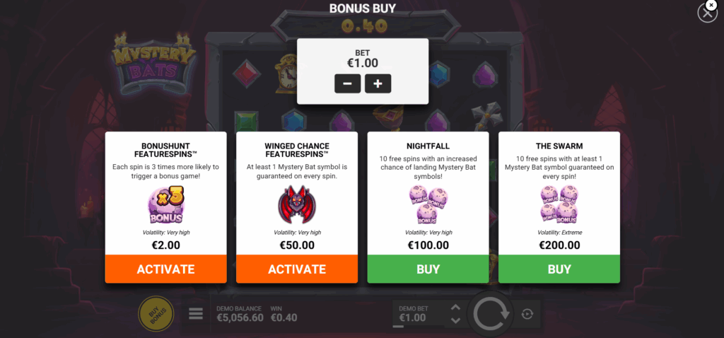 Non-UK Players Can Utilise 4 Bonus Buy Options