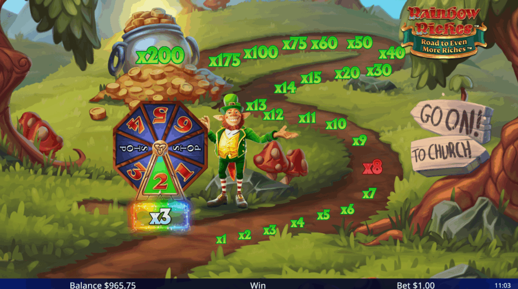 Rainbow Riches Road to Riches Bonus