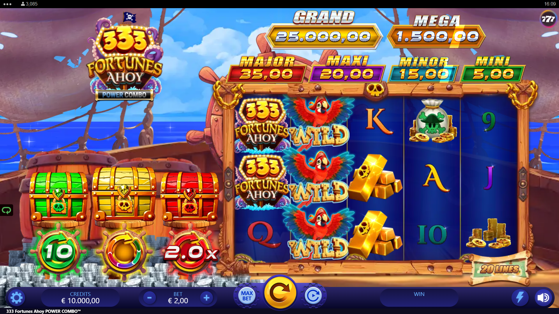 333 Fortunes Ahoy Power Combo Base Game