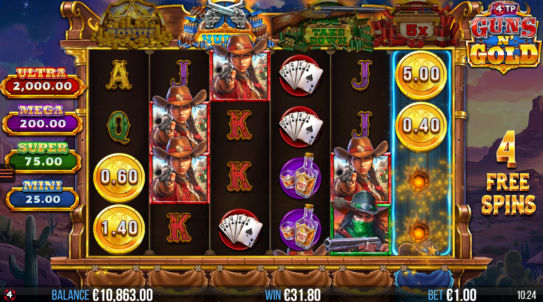 4TP Guns n' Gold Free Spins