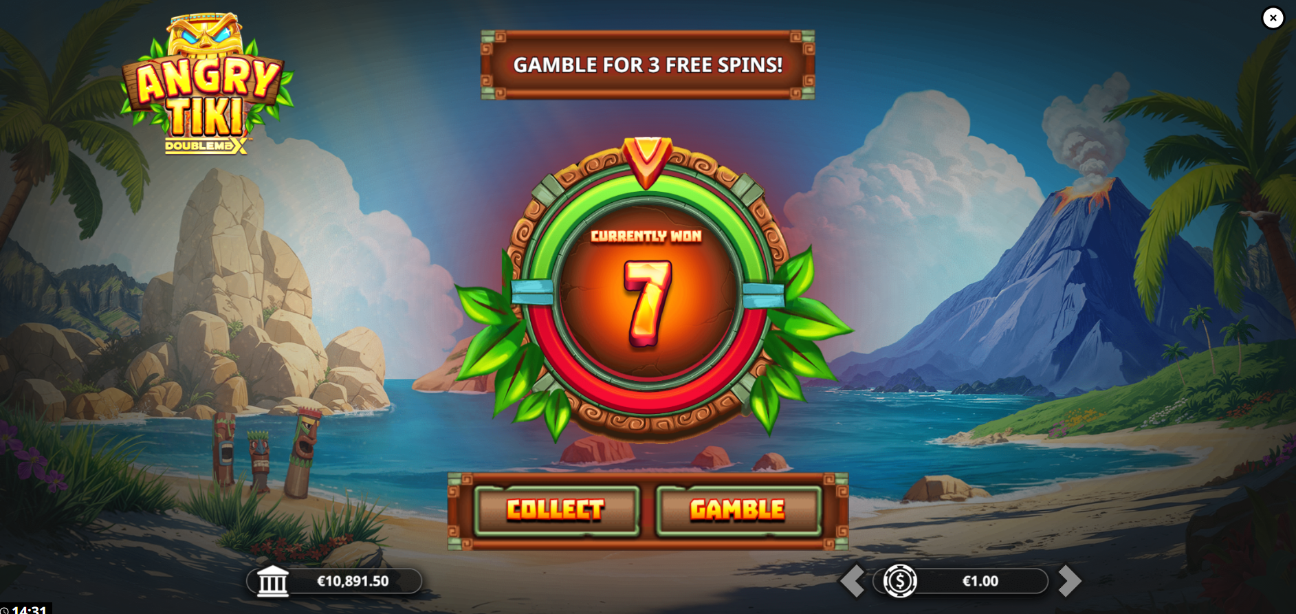 Angry Tiki DoubleMax Gamble Mode