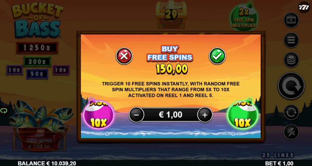 Bucket of Bass Bonus Buy OptionsBucket of Bass Bonus Buy Options