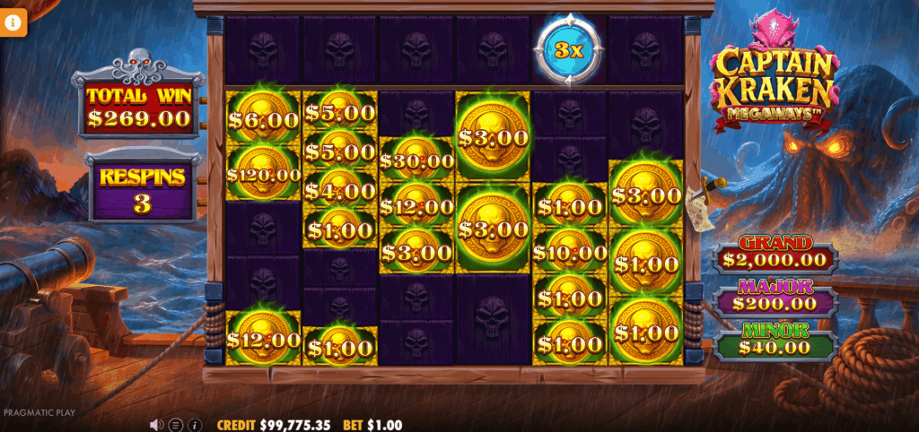Captain Kraken Megaways Respins Bonus