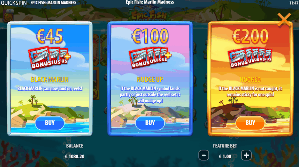 Epic Fish Marlin Madness Bonus Buy Options