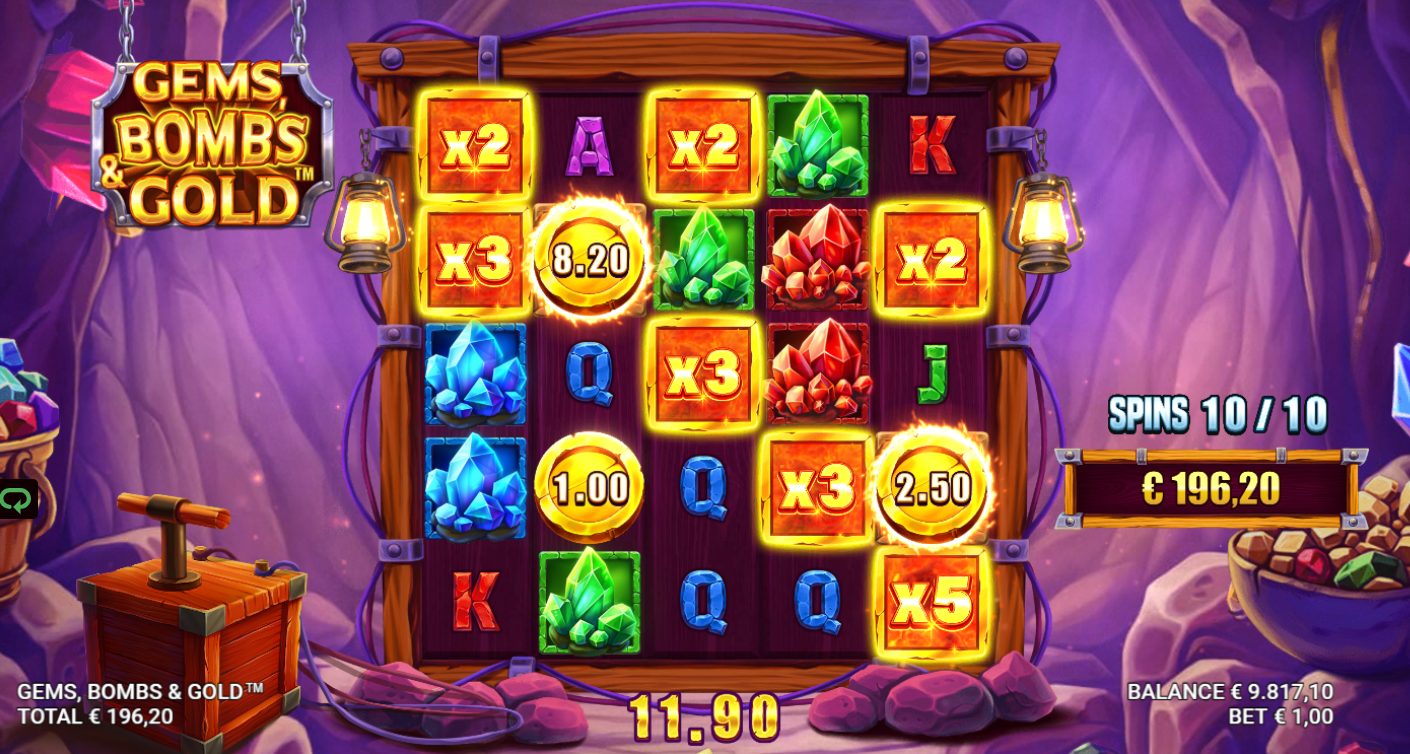 Gems, Bombs & Gold Super Free Spins