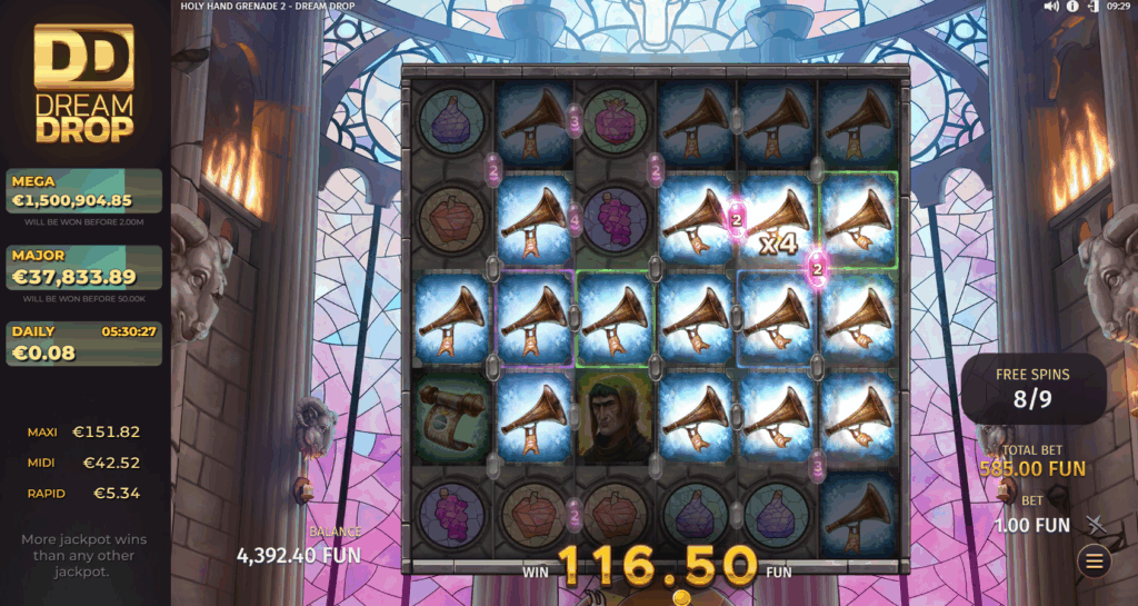 Holy Hand Grenade 2 Dream Drop Free Spins