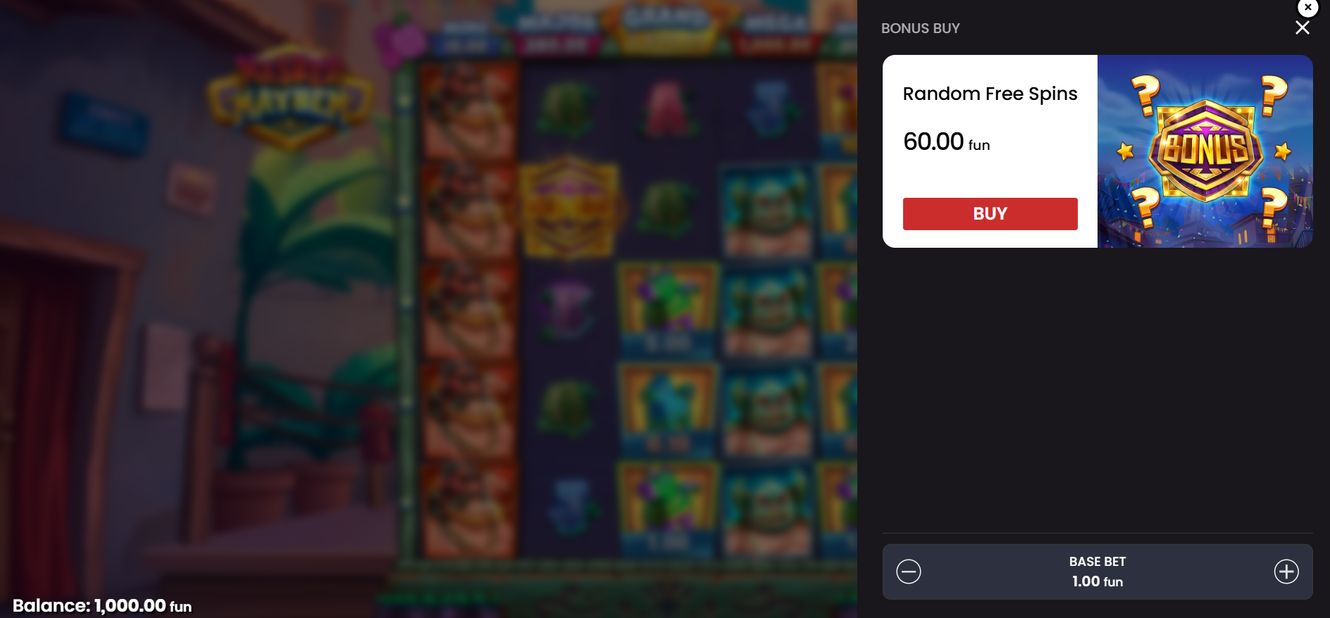 Masked Mayhem Bonus Buy Options
