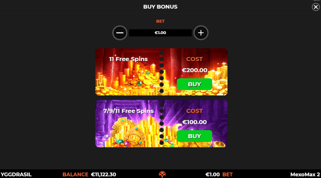 MexoMax 2 Bonus Buy Options
