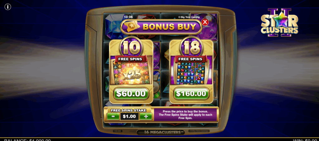 Players Can Choose Between 2 Free Spins Options