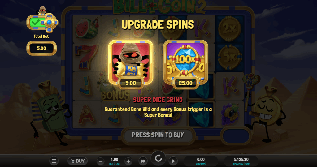 Players Can Choose Between 2 Upgrade Spins Modes