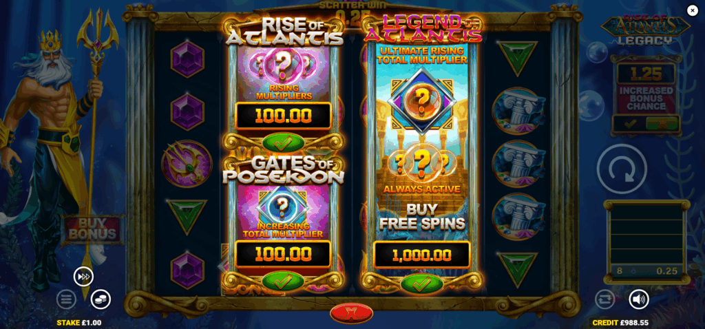 Rise of Atlantis Legacy Bonus Buy Options