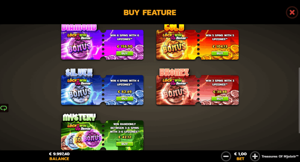 Treasures of Mjolnir Bonus Buy Options