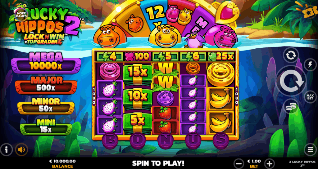 3 Lucky Hippos 2 Base Game