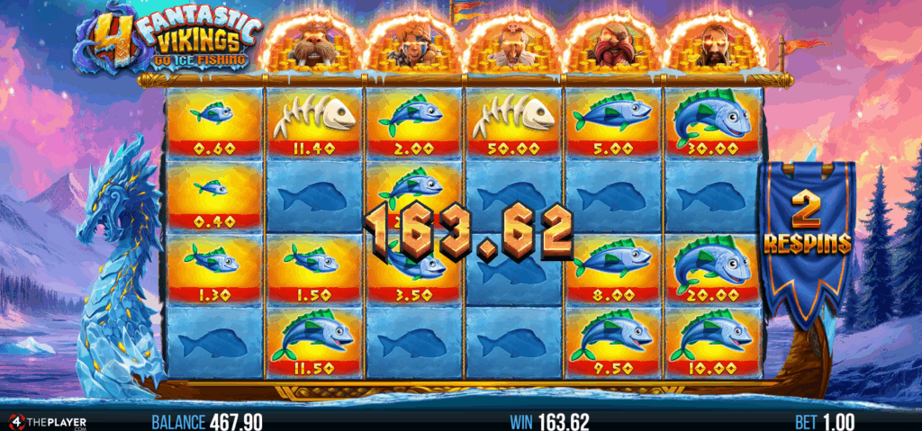 4 Fantastic Viking Go Ice Fishing - Fighting Respins Bonus