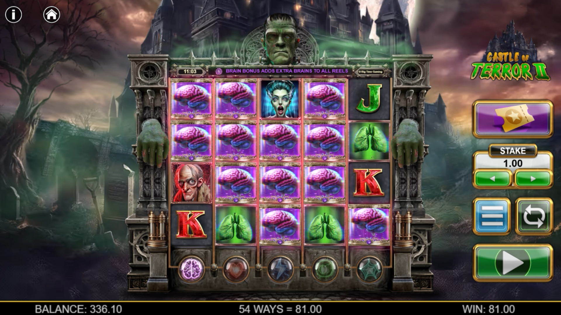 Castle of Terror 2 Bonus Respin Feature