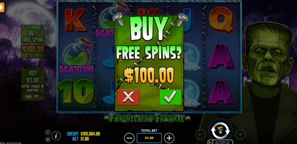 Frightening Frankie Bonus Buy Options