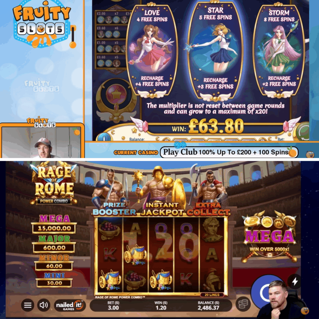Fruity Slots before and after set up