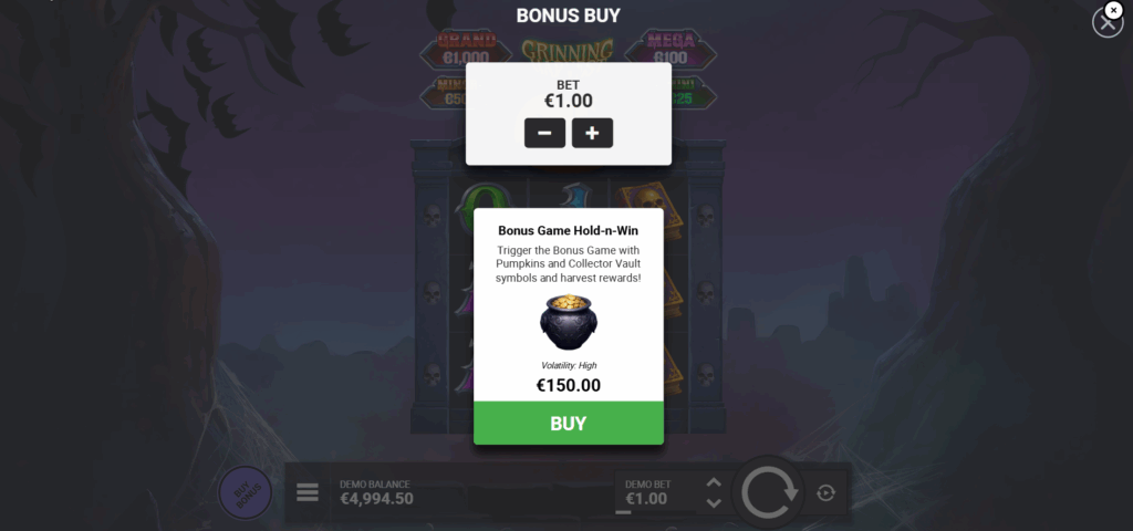 Grinning Harvest Hold & Win Bonus Buy Option