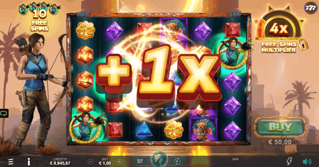 Landing 3 Scatters Upgrades the Current Free Spins Multiplier by +x1